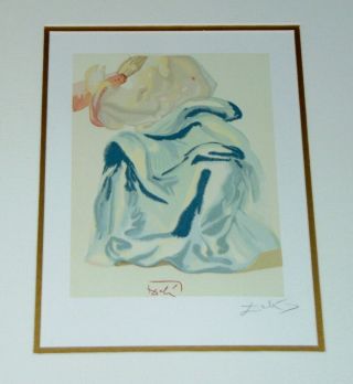 1974 Salvador Dali Pencil Signed Divine Comedie Woodcut Print Blessed Prayer 30