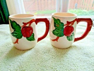 2 Old Franciscan Apple Coffee Mugs 4 ½ Inches High 16 Oz.