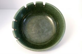 Heath Ceramics Nesting Ashtrays 6 NOTCH DESIGN Moss Green Speckled EARLY MCM 3