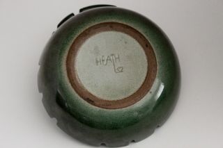 Heath Ceramics Nesting Ashtrays 6 NOTCH DESIGN Moss Green Speckled EARLY MCM 7