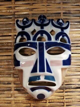 Sargadelos Spanish Porcelain Mask Collectible Figurine