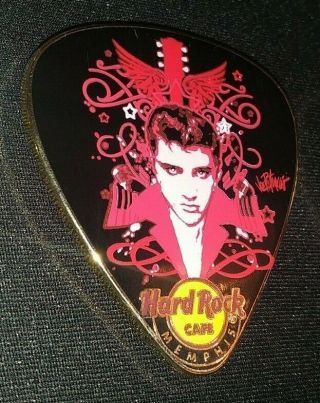 Hard Rock Cafe Memphis Elvis Presley King Of Music Red Wing Guitar Pick Pin /le