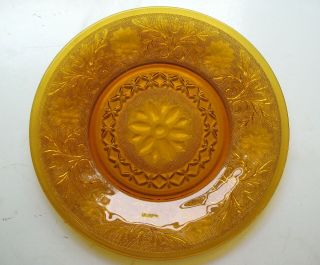 Anchor Hocking Glass Desert Gold Amber Sandwich 12 " Serving Platter Tray Plate