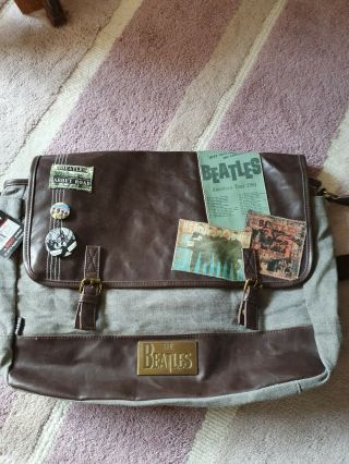 Vintage The Beatles Holdall.  Rare Beatles Bag.  Rare Beatles Badges And Patches