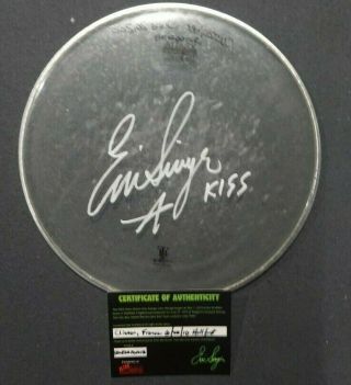 Kiss Eric Singer Signed Clisson France Drumhead 13 Inch Autograph Hellfest