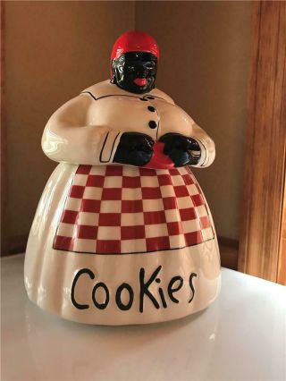 Mccoy Mammy Cookie Jar Red Checkerboard Apron