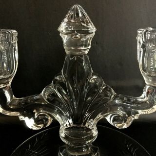 Vintage Heisey Trident Glass Candle Holder CHATEAU Set of 2 HTF 5