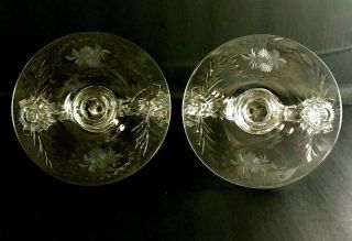 Vintage Heisey Trident Glass Candle Holder CHATEAU Set of 2 HTF 6