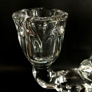 Vintage Heisey Trident Glass Candle Holder CHATEAU Set of 2 HTF 8