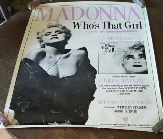 Rare 1987 Madonna Who’s That Girl Uk London Tour Poster 31x25 Inches