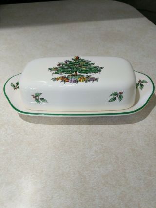 Spode Christmas Tree Butter Dish And Salt And Pepper Shakers 2