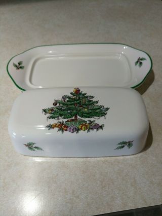 Spode Christmas Tree Butter Dish And Salt And Pepper Shakers 3
