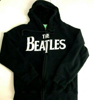 The Beatles Black Hoodie Sweatshirt Jacket Full Zip 2005 Apple Sz Small