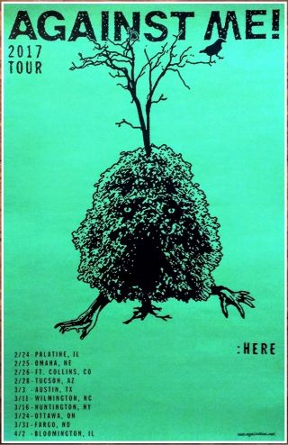 Against Me Us Tour 2017 Ltd Ed Rare Poster,  Punk Rock Alt Poster