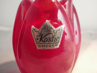 2 Vintage Swedish glass candle holders handblown Kosta Boda TULIP 5