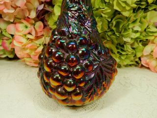 Imperial Carnival Glass Carafe Vase Iridescent Purple Grape 4