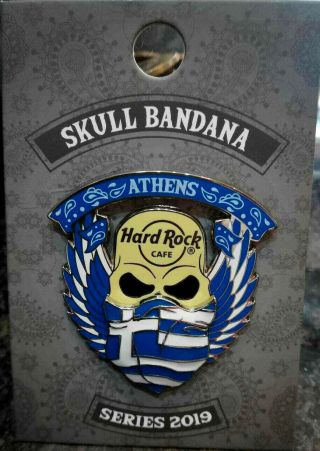 Hard Rock Cafe Athens Greece Skull Bandana Series 2019 Pin