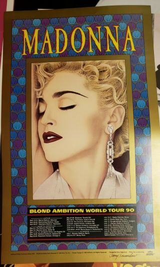 Madonna Blonde Ambition World Tour Lithograph Limited Numbered 1990 Boytoy 17x28