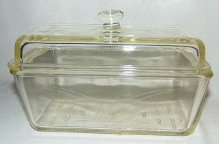 Westinghouse Refrigerator Dish Loaf Shaped With Lid Yellow Glass Vintage