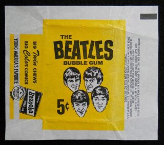1st Series Beatles B&w Cards Bubble Gum Wrapper