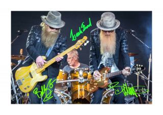 Zz Top (2) A4 Signed Photograph Picture Poster.  Choice Of Frame.