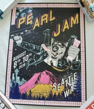 Pearl Jam Seattle Home Shows 2018 Concert Poster Print Faile Show Edition Vedder
