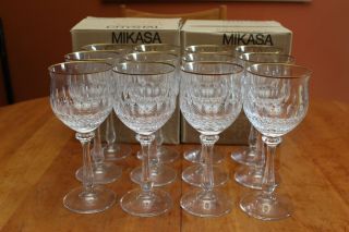 Mikasa Gold Crown Crystal Set Of Four Water Goblets (twelve Available)