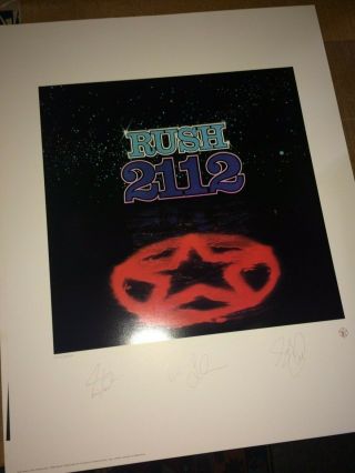 Rush 2112 Album Art Print Lithograph Numbered W/coa Special.  Geddy Lee