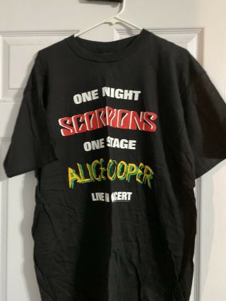 Vintage Alice Cooper Scorpions Concert T - Shirt Xl Never Worn