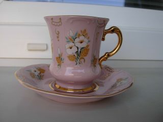 Pink Czech Porcelain Cup&saucer - Czechoslovakia.