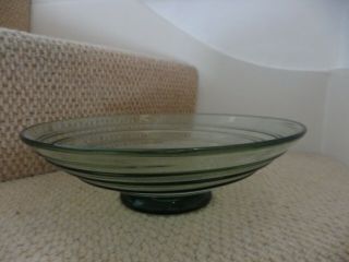 Whitefriars Powell & Sons Ribbon Trailed Large Shallow Bowl In Sea Green