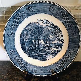 Currier & Ives Royal Ironstone China Usa 10 " Dinner Plate The Old Grist Mill 4pc