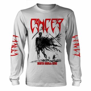 Death Shall Rise (white) By Cancer Long Sleeve Shirt Various Sizes Official