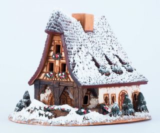 Ceramic House Tea Light Holder Old Smithery Winter Rothenburg Midene Christmas