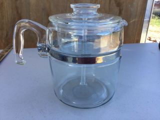 Vintage Pyrex Flameware Clear Glass 9 Cup 7759 Percolator Coffee Pot - Kitchen