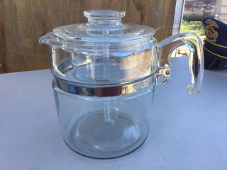 Vintage Pyrex Flameware Clear Glass 9 Cup 7759 Percolator Coffee Pot - Kitchen 4