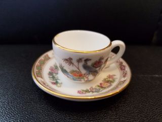 Wedgwood Kutani Crane Mini Miniature Tea Cup & Saucer Set