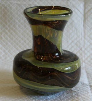 Signed Mdina 16cm Art Glass Earthtones Vase