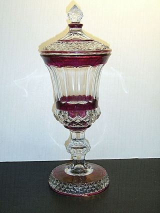 Westmoreland Glass Line 1943 Ruby Red Flash 12 - 1/2 " Tall Covered Urn