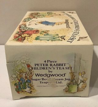 Vintage Peter Rabbit 4 Piece Child Tea Set Wedgwood Beatrix Potter 2