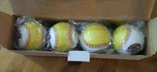 The Beatles Yellow Submarine Set 4 Baseballs With Stands,  Box