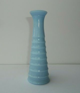 Jeannette Blue Delphite Ribbed Bud Vase