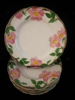 Vintage Franciscan Desert Rose 10 - 5/8 " Dinner Plate Set Of 7