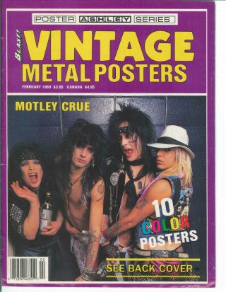 Blast Vintage Metal Posters February 1989 Motley Crue Richie Blackmore Kiss Jovi