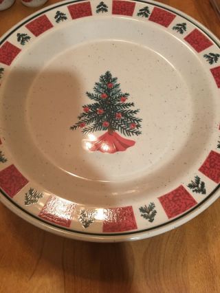 Folk Craft Holiday Homecoming Stoneware 10 1/2 " Dinner Plates 7 Plates