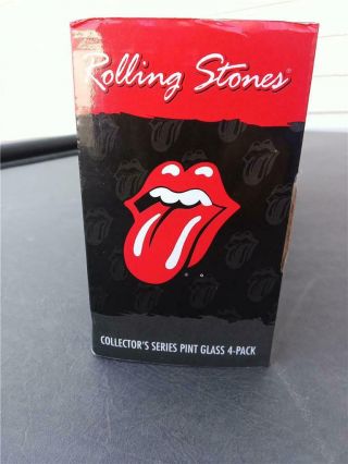 ROLLING STONES COLLECTOR SERIES GLASSES 4 PACK IN THE BOX TONGUE & HOT LIPS 3