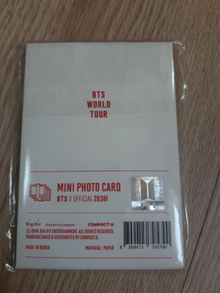 BTS WORLD TOUR LOVE YOURSELF Official Mini Photo Card set Korea Edition 2