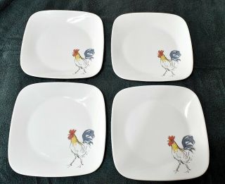 Corelle Country Dawn Luncheon Plates 9 " Square - Set Of 4 -