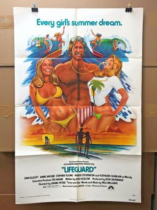 Lifeguard Vintage Movie Poster 1976 Southern California Beach Surfing Surf (c)