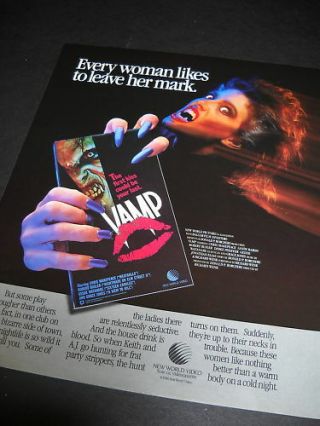 Vamp 1986 Female Vampire Promo Poster Ad Every Woman Likes To Leave Her Mark